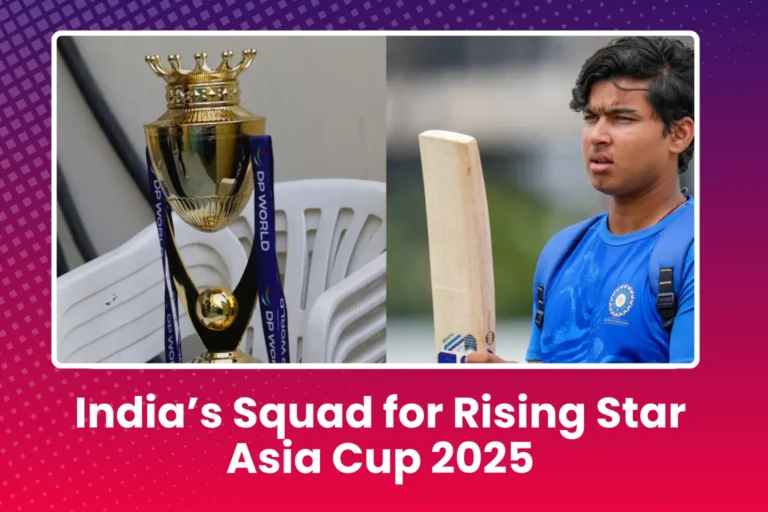 India’s Squad for Rising Star Asia Cup 2025