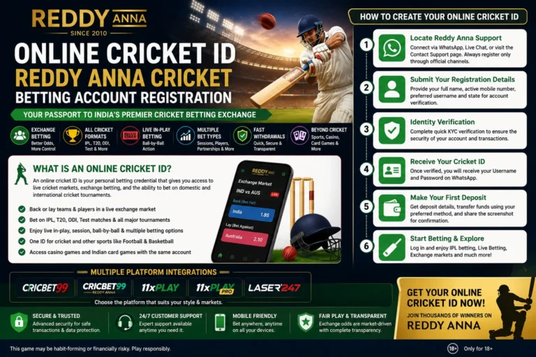 Online Cricket ID | Reddy Anna Cricket Betting Account Registration